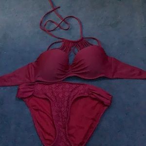Red 2-piece bathing suit
